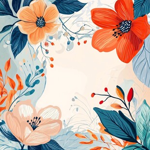 缤纷花卉装饰画背景图