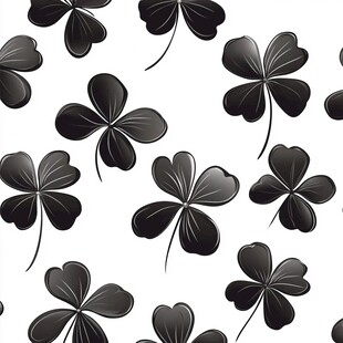 黑色三叶草图案背景设计