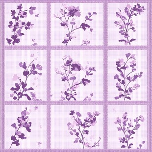 紫色花卉拼接图案纹理
