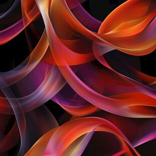 绚丽飘动彩带抽象艺术图