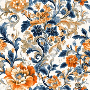 欧式花卉精美复古花纹图案