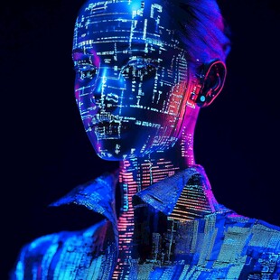 科技感数字人像光影效果