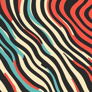 波浪条纹多彩抽象图案