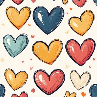 多彩爱心图案背景设计