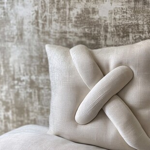 简约风抱枕的别致交叉设计