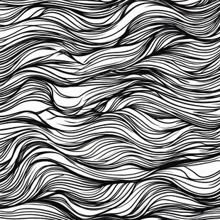 黑白波浪线条抽象图案