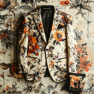 印花西装外套搭配展示