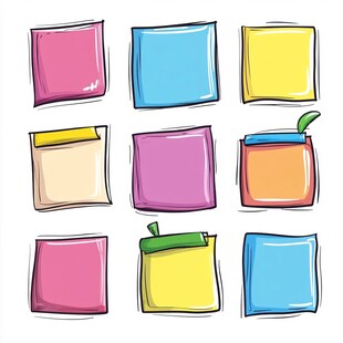 多彩手绘便签集合