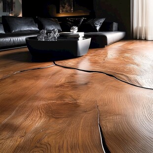 时尚客厅的个性木纹地板