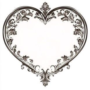 心形花纹边框装饰图案