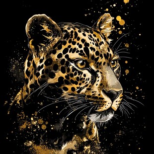 金色斑点豹的艺术肖像