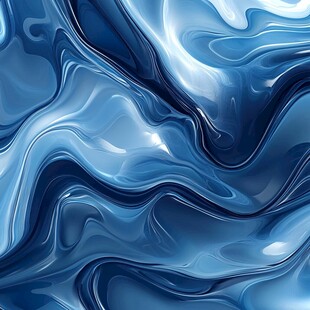 蓝色流动质感抽象背景图