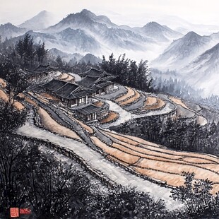 山居梯田图