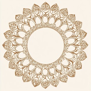 金色曼陀罗圆形花纹图案