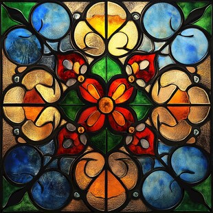 精美彩色玻璃艺术图案