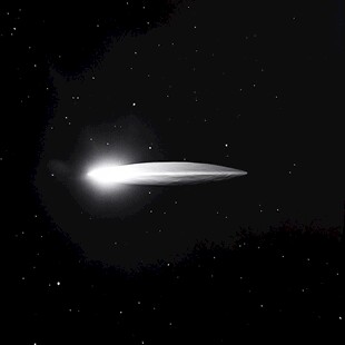 太空中的神秘发光飞行物