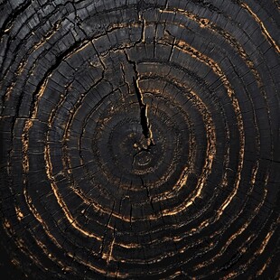 烧焦树桩的年轮纹理