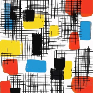 抽象几何色块线条图案