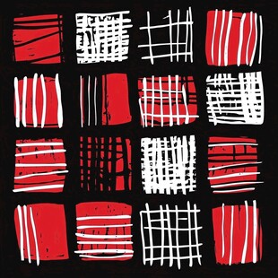 红黑白几何线条方格图案