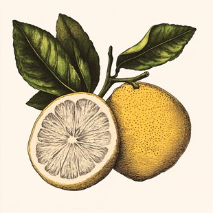 复古风柠檬插画