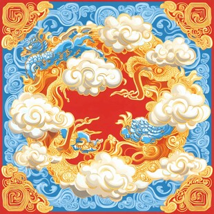 龙凤祥云中式传统图案