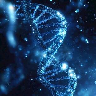 蓝色梦幻DNA双螺旋结构