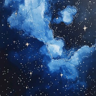 梦幻星空云朵绘景