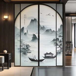 中式山水屏风隔断美如画