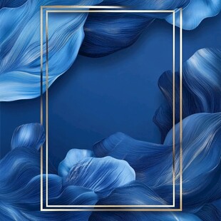 蓝色流体金框艺术背景图