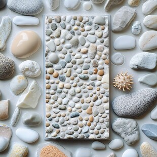 鹅卵石装饰板与多样石景