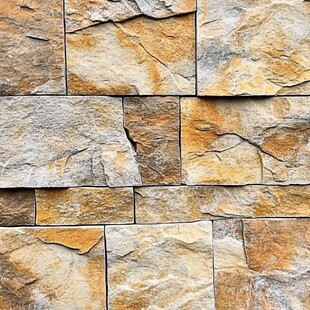 天然石砌墙面纹理展示