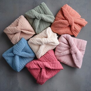 多彩打结发带展示