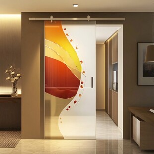 现代艺术风玻璃移门设计