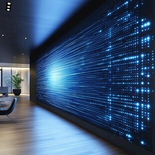 科技感数字墙办公空间展示