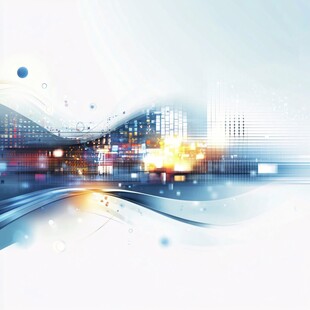 科技动感城市炫彩背景图