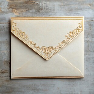 奢华金边装饰信封