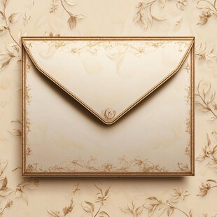 复古花纹装饰的精美信封