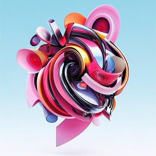 绚丽多彩抽象立体艺术造型