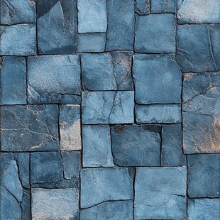 蓝色石砖拼接纹理背景