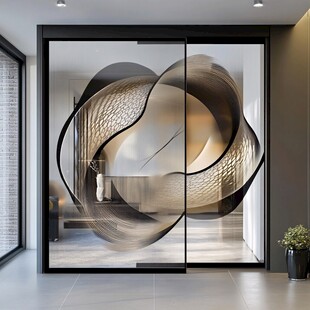 现代艺术风玻璃隔断装饰