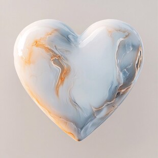 梦幻大理石心形摆件