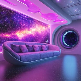 梦幻宇宙风的未来感休息空间
