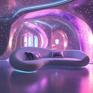 梦幻星空主题室内休憩空间