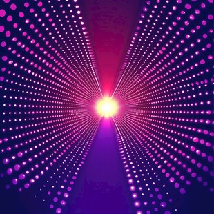 梦幻紫色放射光点点阵图