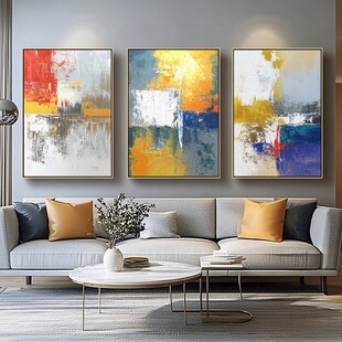 现代简约客厅的抽象艺术挂画