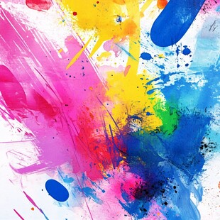 绚丽多彩的抽象泼墨艺术