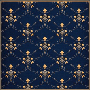 深蓝色底金色花纹装饰图案