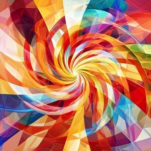 炫彩旋转几何抽象艺术图案