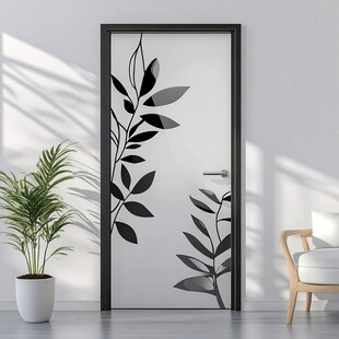 简约叶纹门 室内清新景致