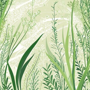 清新绿意植物背景插画